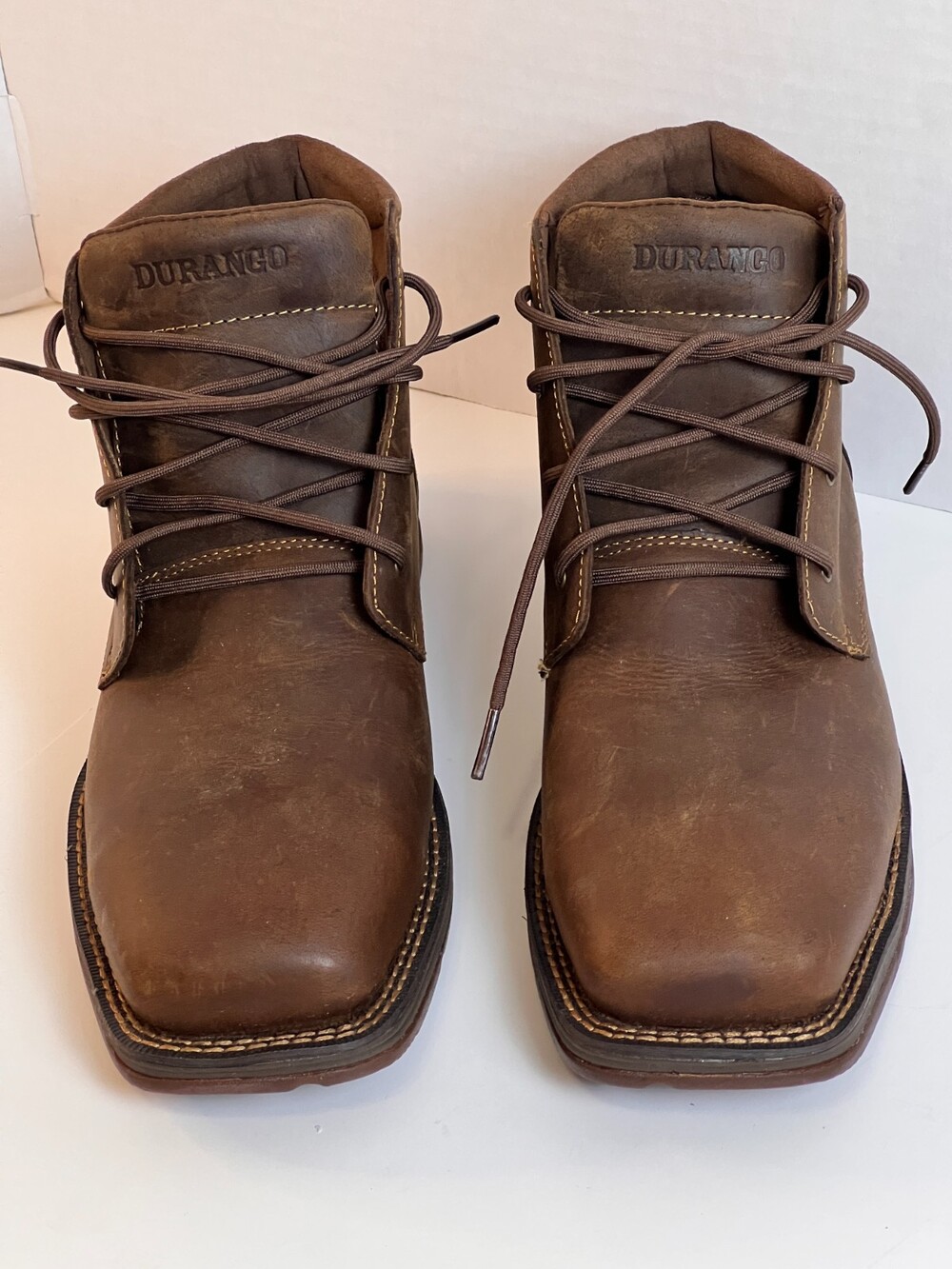 Durango Red Dirt Rebel Mens Boots Size 9.5 Brown Leather Steel Toe Chukka